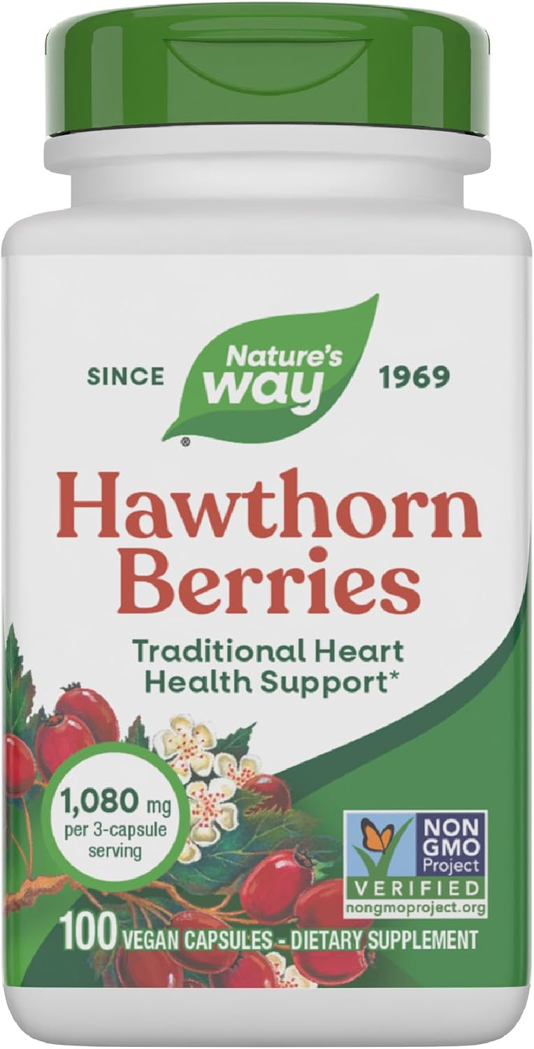 NATURES WAY (Pack of 6) Natures Way Hawthorn Berries 100% Vegetarian Capsules H 100 Capsules
