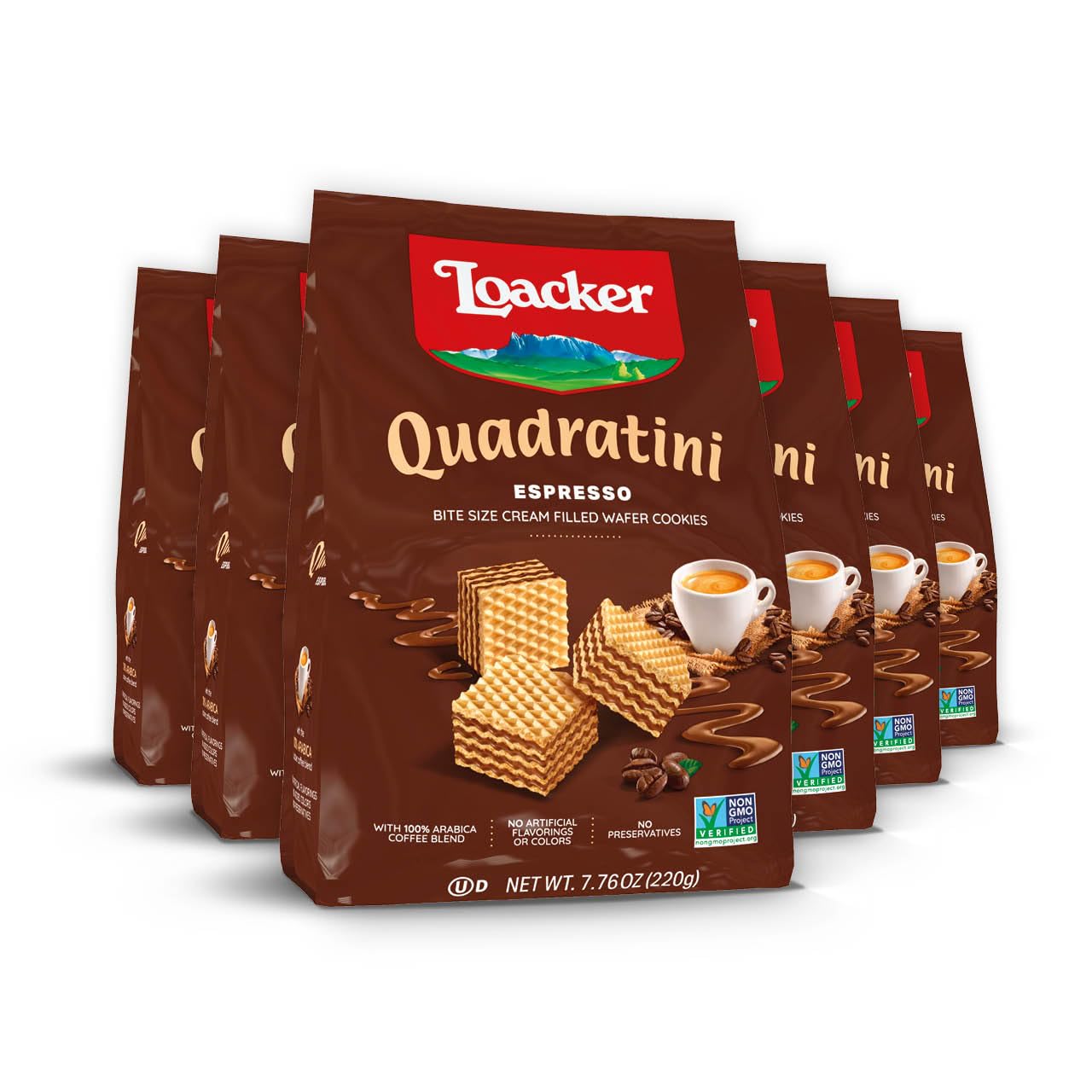 Loacker Wafer Quadratini Espresso Coffee Flavored Cookies
