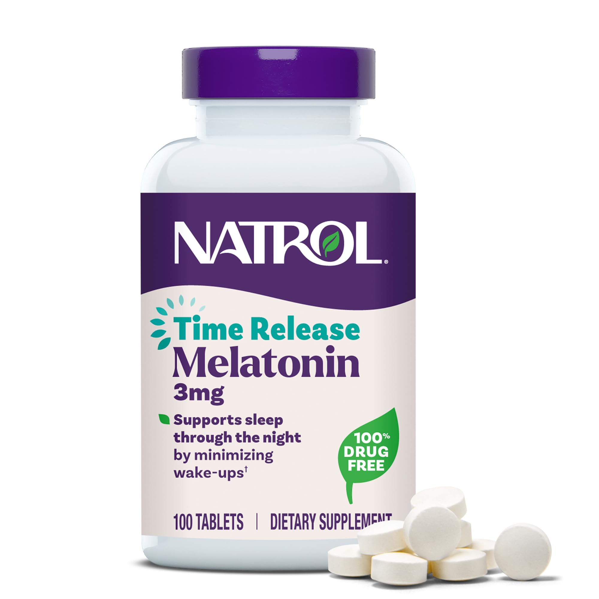 NATROL (Pack of 7) Natrol Melatonin 3 Mg TR Sleep Supplement 100 Tablets