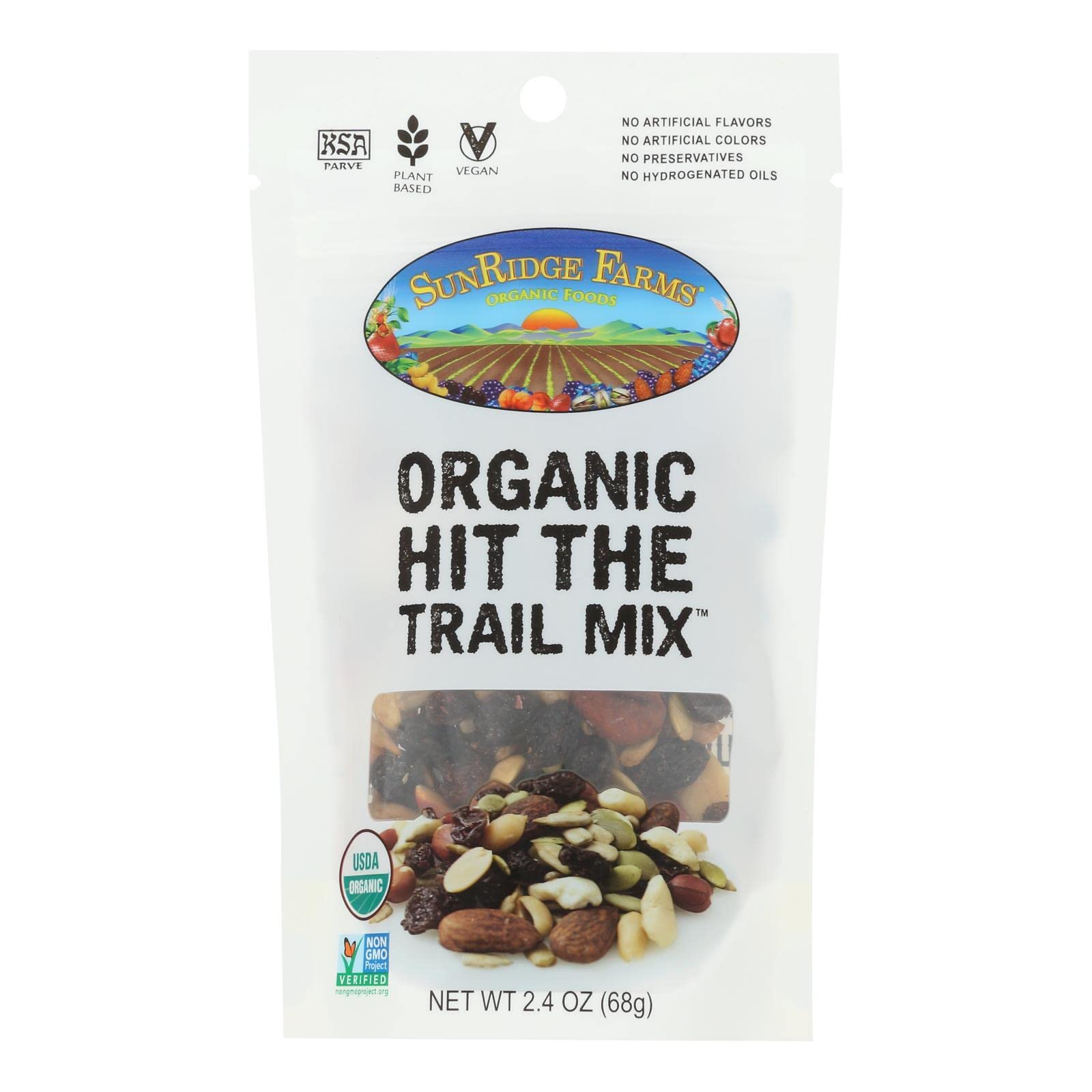 SUNRIDGE FARM E (Pack of 24) SunRidge Farms Organic Hit the Trail Mix 2.4 Oz
