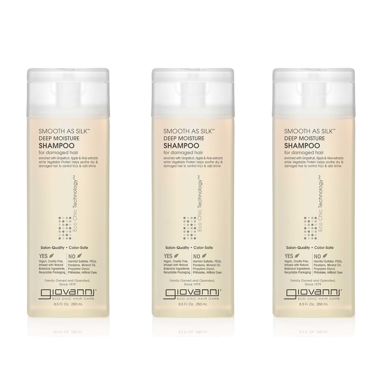 GIOVANNI COSMET (Pack of 6) Giovanni Cosmetics Shampoo Smooth As Silk Deep Moisture 8.5 Fl Oz