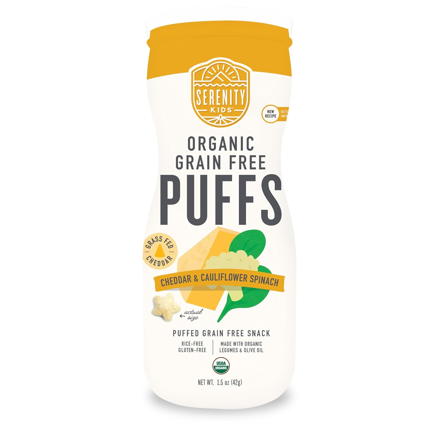 Serenity Kids Puff White Cheddar Cauliflower Spinach