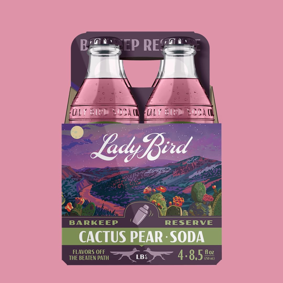 Lady Bird Soda Co Cactus Pear Sparkling Beverage Soda Mixer