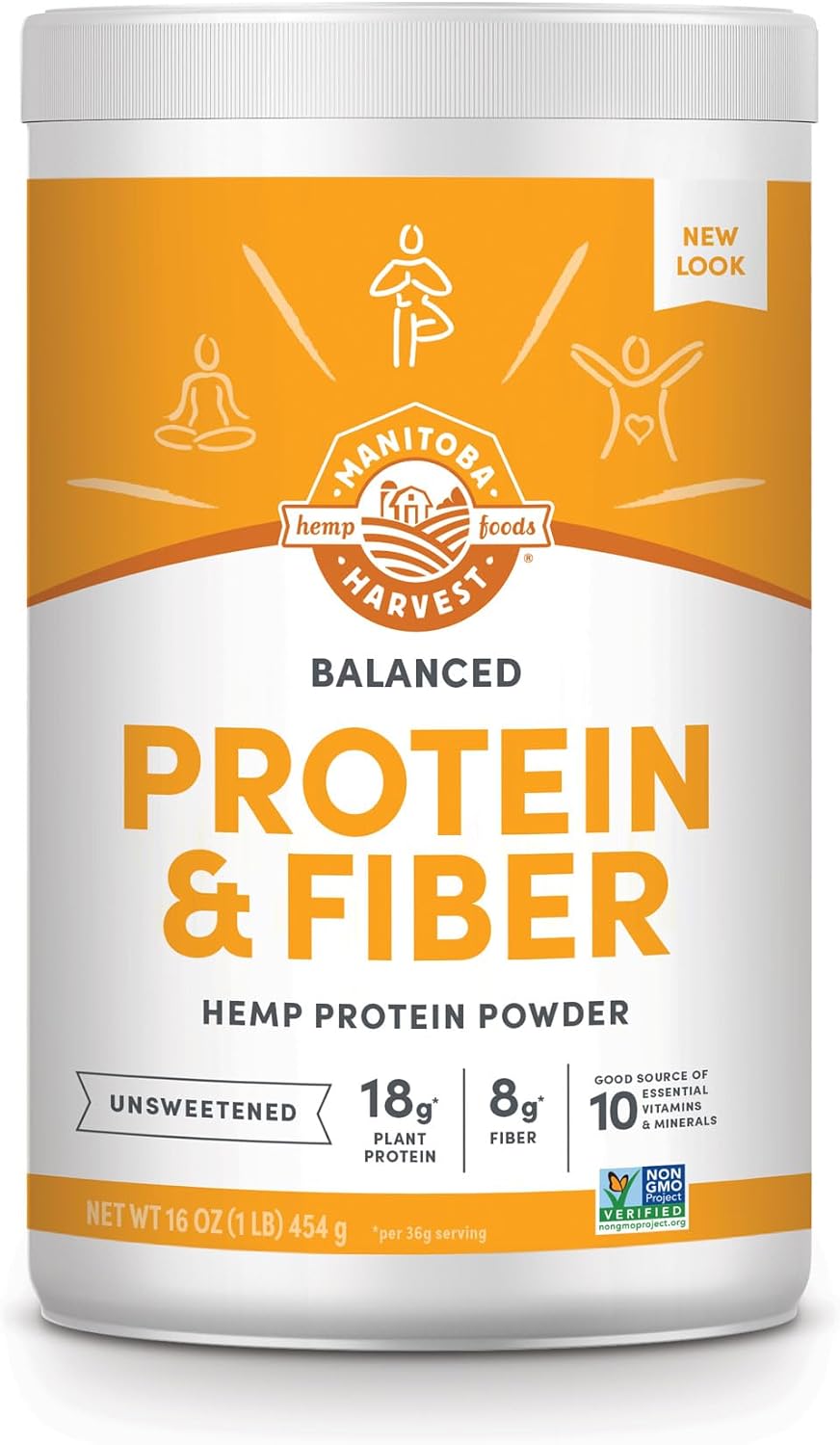 MANITOBA HARVES (Pack Of 5) Manitoba Harvest Balanced Unsweetened Protein & Fiber 16 Oz