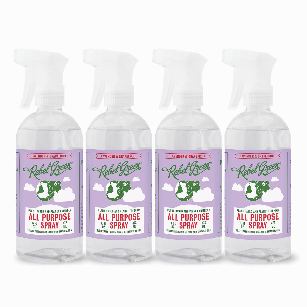REBEL GREEN (Pack of 12) Rebel Green Cleaner All Purpose Spray Lavender Multipurpose 16 Oz