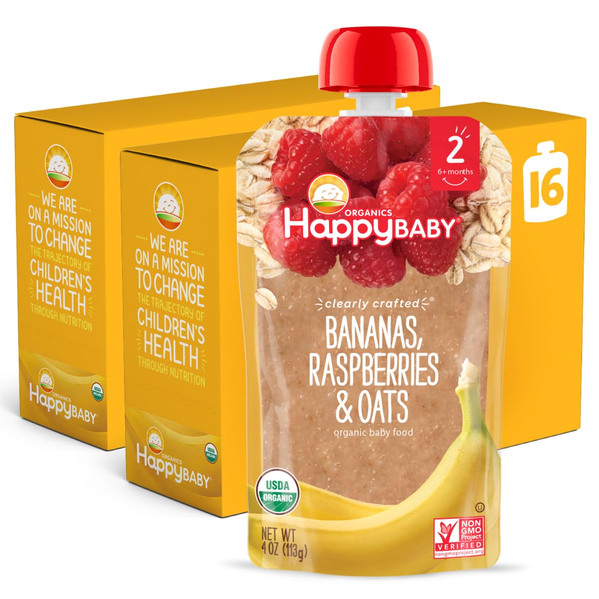 Happy Baby S2 Banana Raspberry Oats Organic