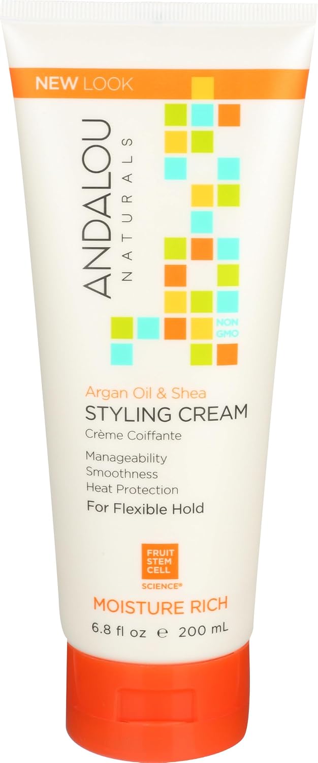 ANDALOU NATURAL (Pack Of 8) Andalou Naturals Hair Cream Styling Argan For Flexible Hold 8.2 Oz