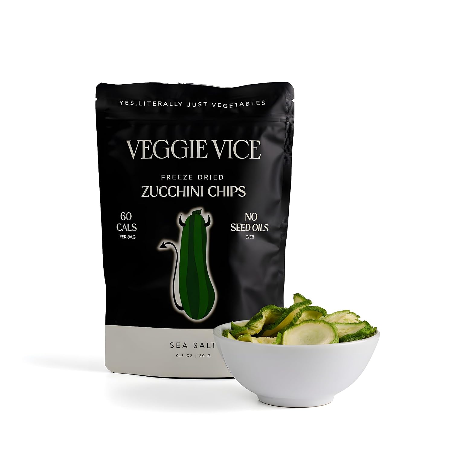 VEGGIE VICE (Pack Of 8) Veggie Vice Chips Zucchini Sea Salt 0.7 Oz