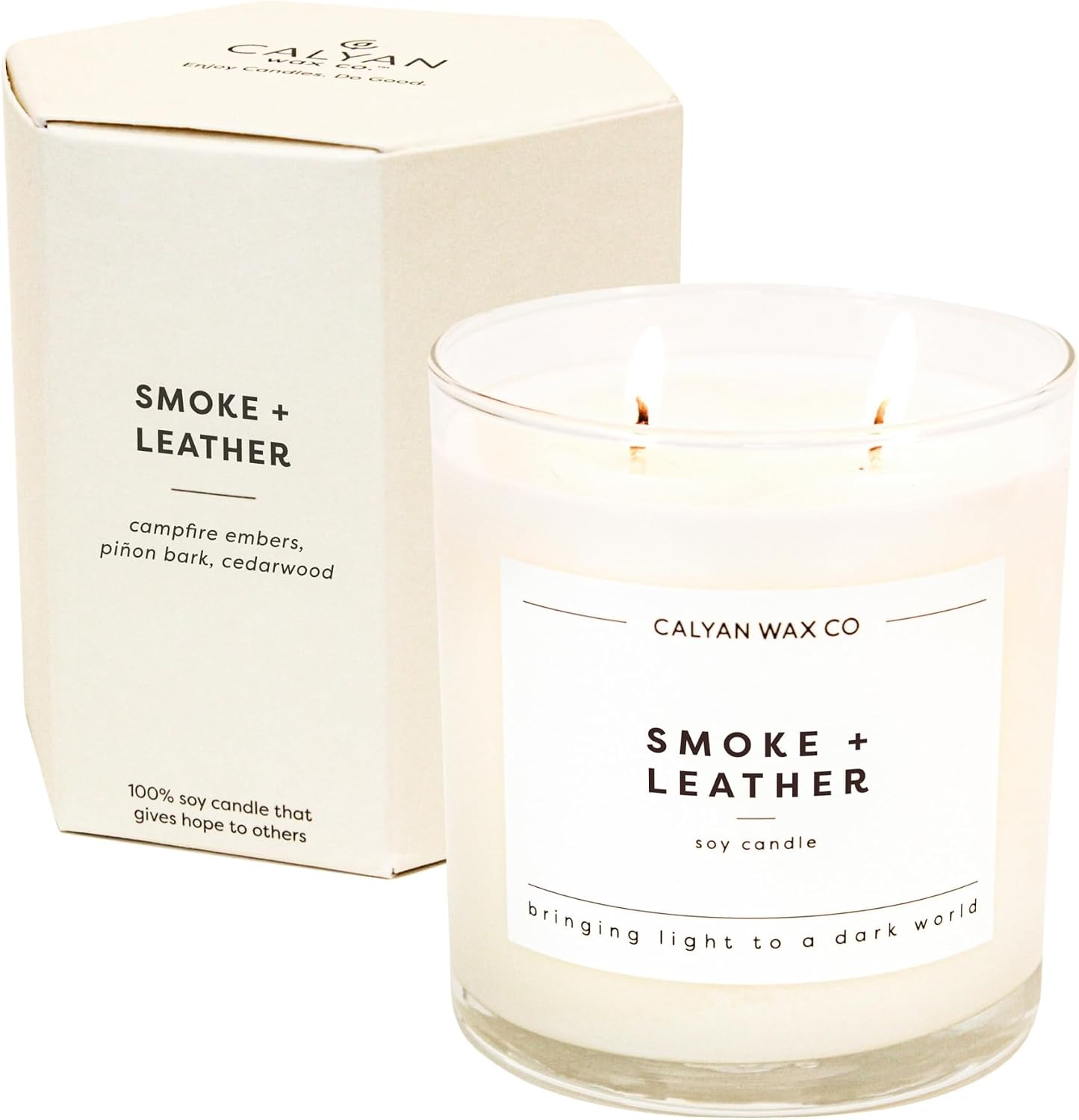 CALYAN WAX CO (Pack of 3) Calyan Wax Co Soy Candle Smoke Leather Scent Container Candle 8.8 Oz