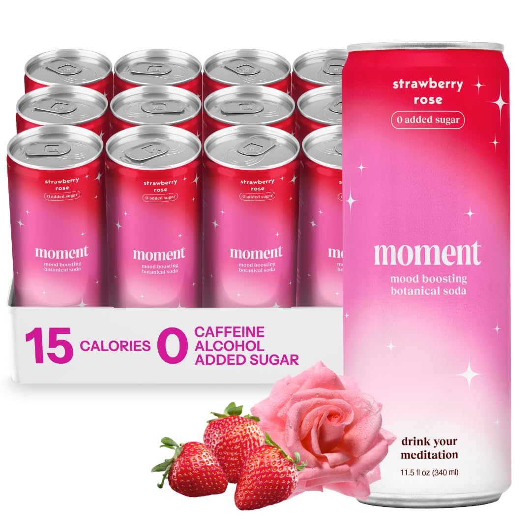 Moment Water Sparkling Bottle Strawberry Rose Functional