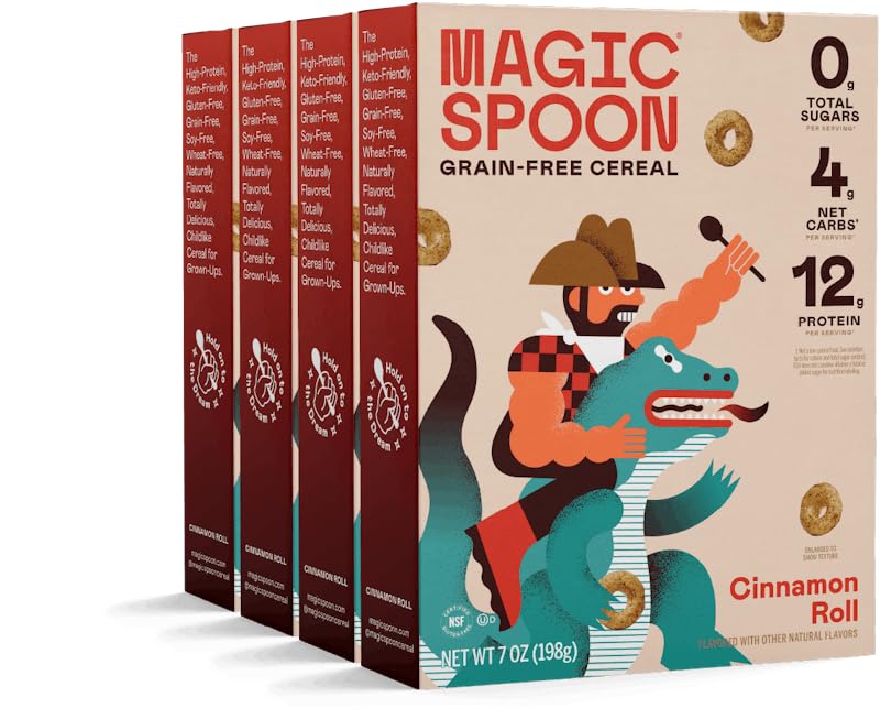 Magic Spoon Cinnamon Roll Cereal Gluten Free Natural Cold Cerea