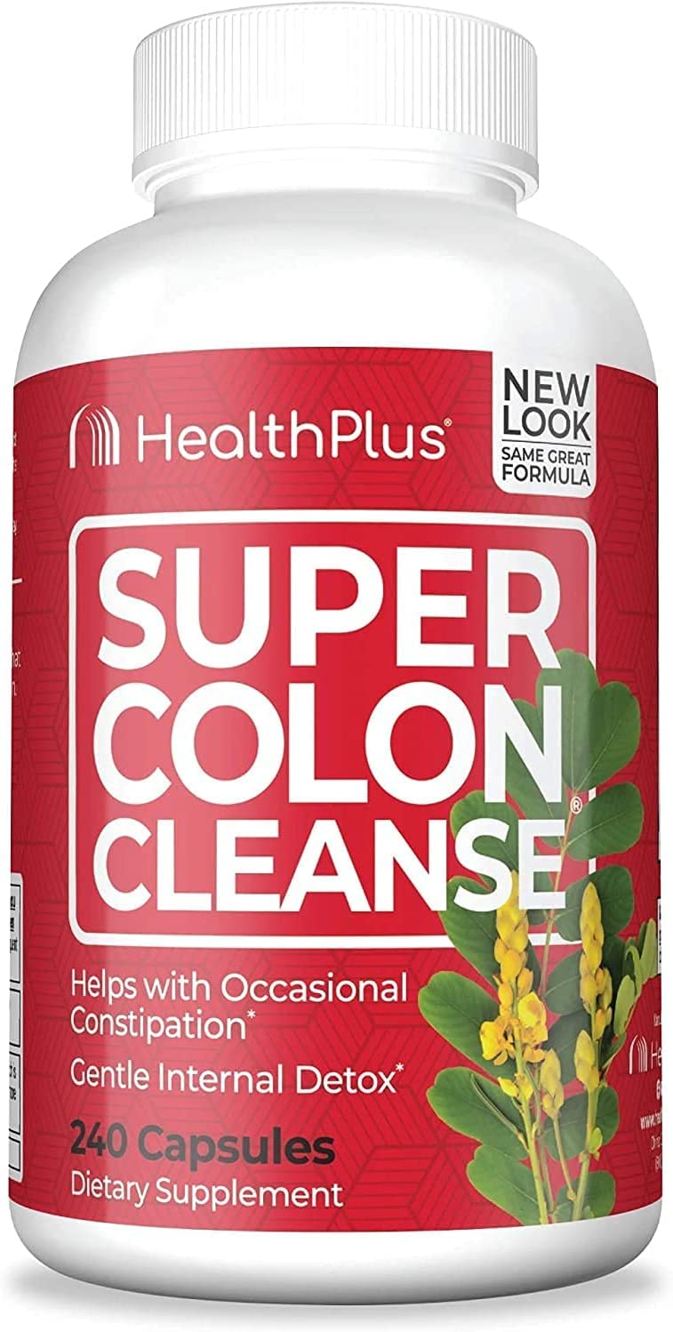 HEALTH PLUS (Pack of 2) Health Plus Colon Cleanse Probiotic Fiber Support Capsu 240 Capsules