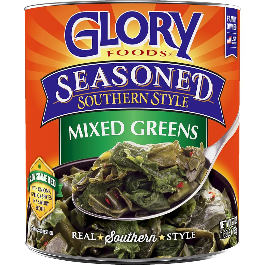 Glory Foods Greens Mixed Seasoned Canned Vegetables
