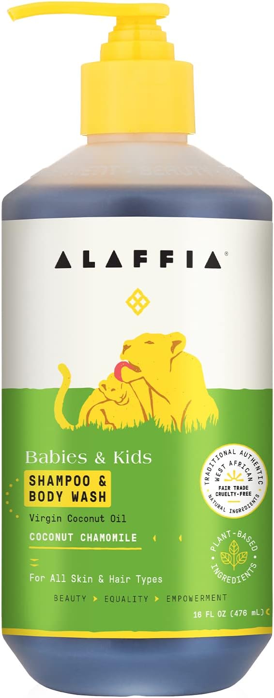ALAFFIA (Pack Of 8) Alaffia Kids Shampoo & Body Wash Coconut Chamomile 16 Fl Oz