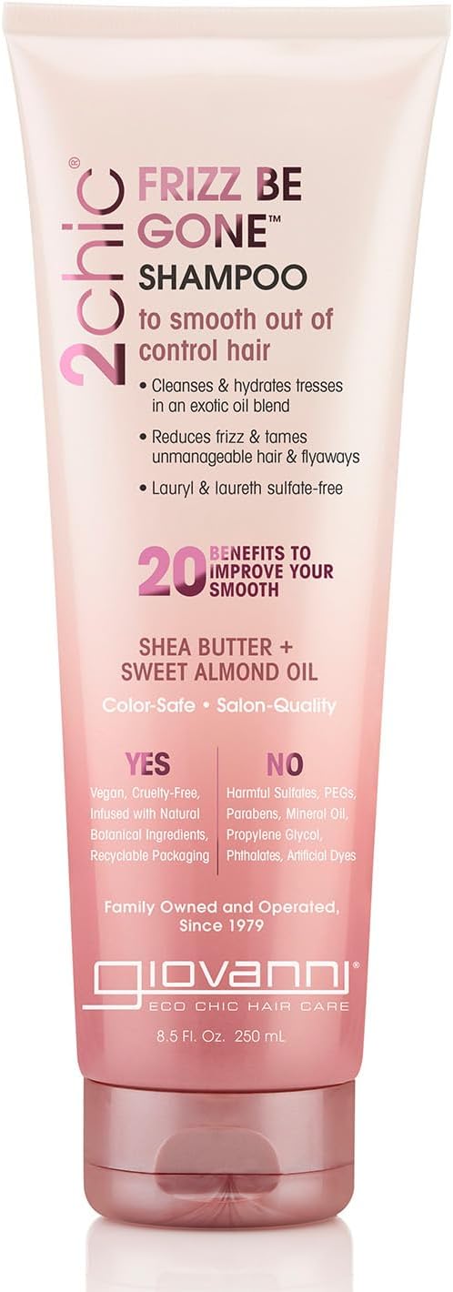 GIOVANNI COSMET (Pack of 6) Giovanni Cosmetics Frizz Be Gone Shampoo Shea Butter & Sweet Almond Oil 8.5 Fl Oz