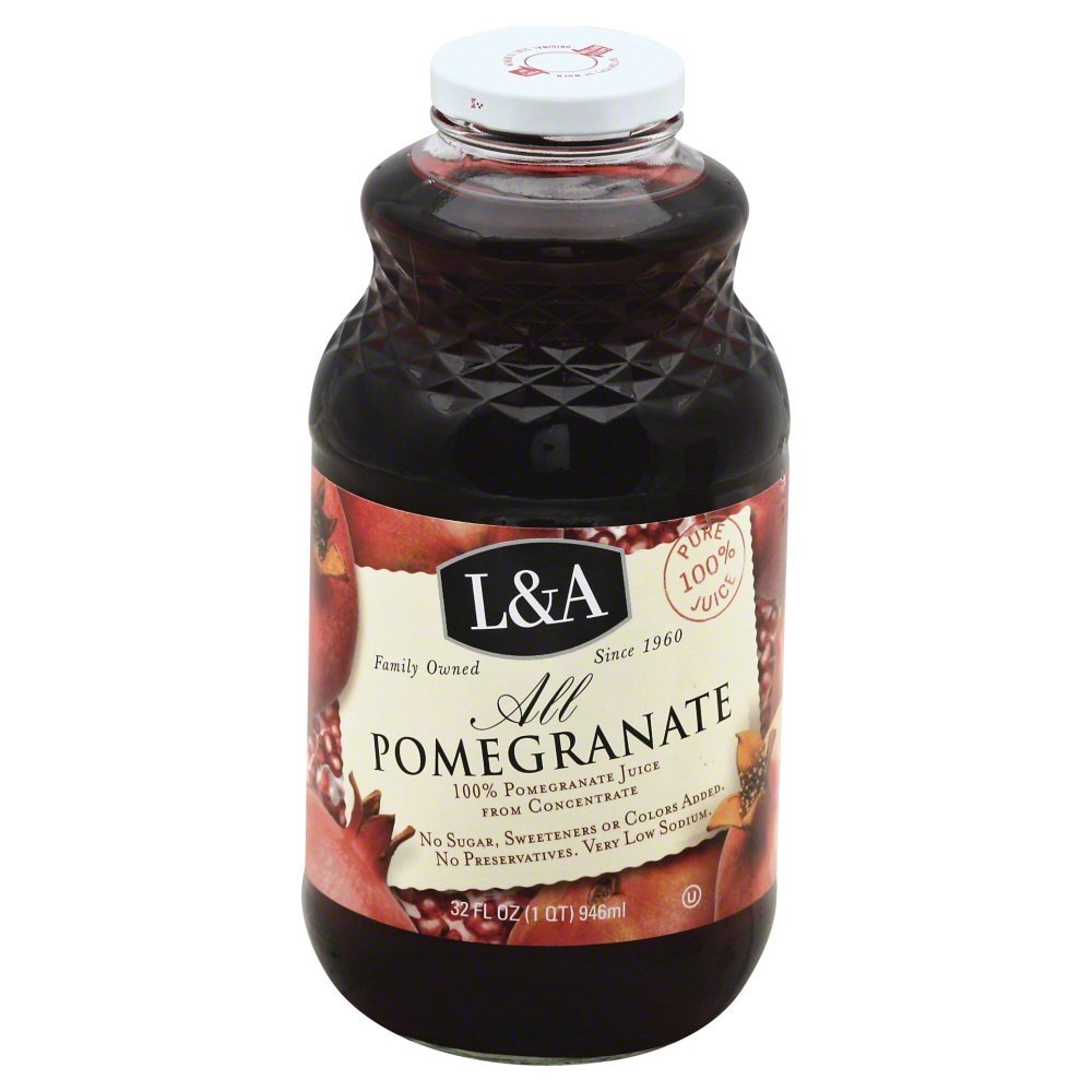 LANGER FARMS (Pack of 6) L & a Juice Pomegranate Juice All Natural 32 Fl Oz