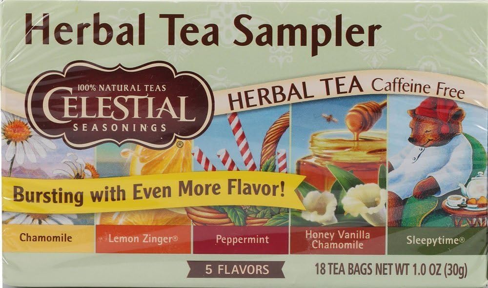 Celestial Seasonings Herbal Tea Sampler with 5 Flavors