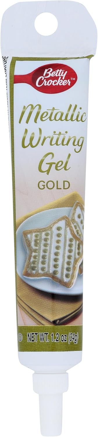 BETTY CROCKER (Pack of 12) Betty Crocker Metallic Gel Gold Baking Sprinkles 1.25 Oz