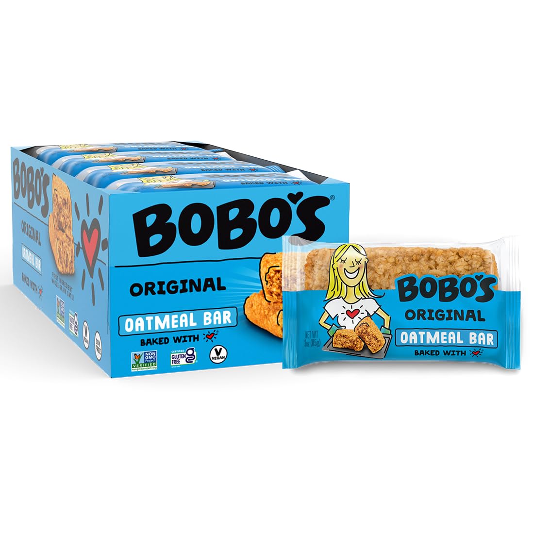 Bobo's Original Oat Bars, Gluten Free, Non-GMO, Whole Grain Oats, Snack Bars / On-the-Go / Made with Simple Ingredients