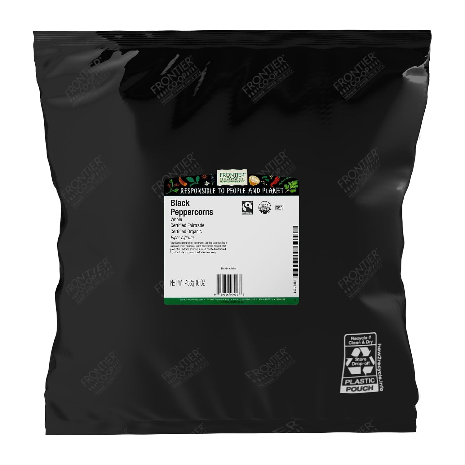 FRONTIER BULK (Pack of 2) Frontier Bulk Organic Black Peppercorn 16 Oz