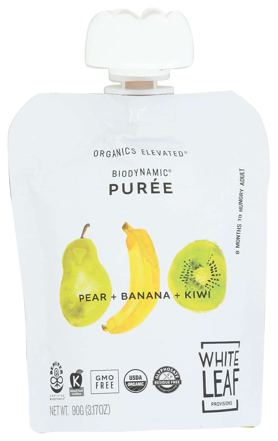 WHITE LEAF PROV (Pack Of 24) White Leaf Provisions Baby Food Pear Banana Kiwi 3.17 Oz