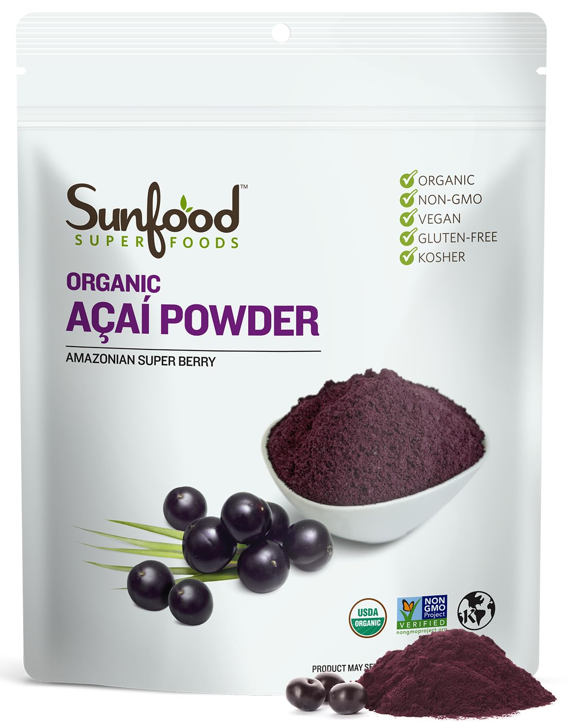 SUNFOOD SUPERFO (Pack of 3) Sunfood Superfoods Organic Acai Powder Superfruit 4 Oz