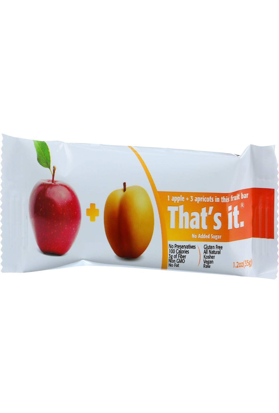 THATS IT (Pack of 36) That’s It Fruit Apple Apricot Bar Natural Nutrition Bar No A 1.2 Oz