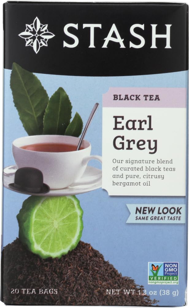 STASH TEA (Pack of 18) Stash Tea Earl Grey Black Tea Bags, Natural Bergamot Flavor, 20 bag