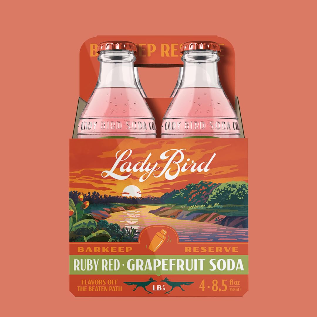 Lady Bird Soda Co Ruby Red Grapefruit Sparkling Soda Mixer