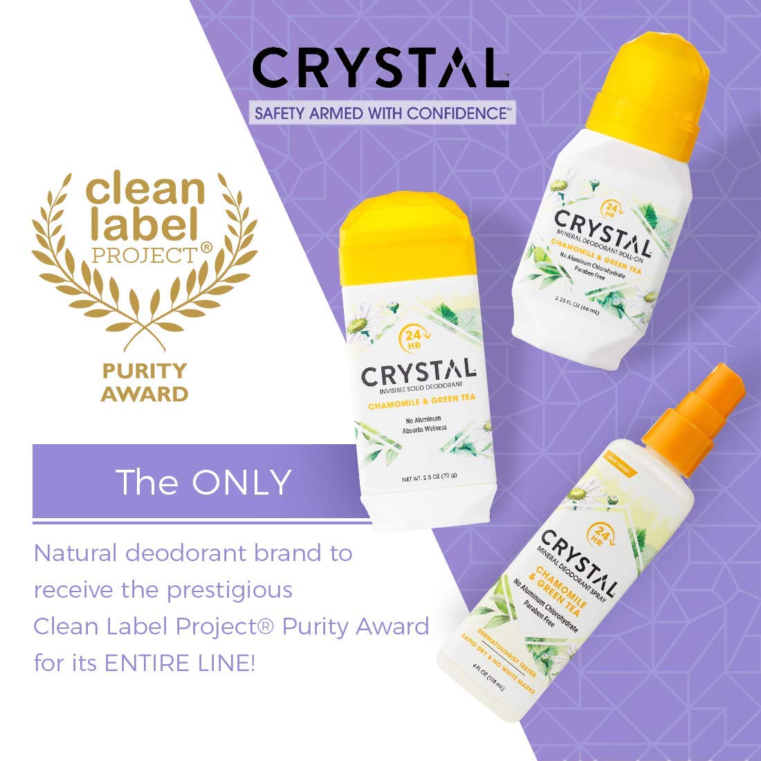 CRYSTAL BODY DE (Pack Of 12) Crystal Body Deodorant Spray Chamomile & Green Tea 4 Oz
