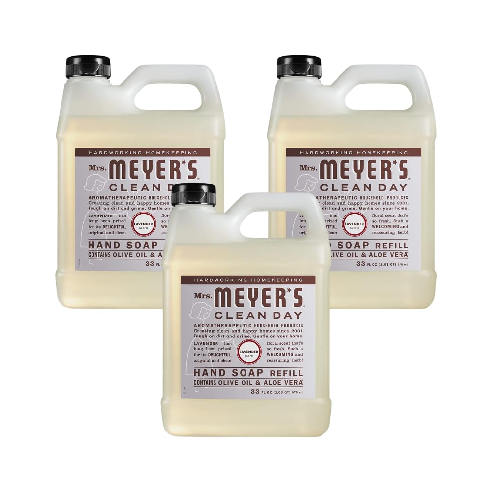 Mrs. Meyer's Clean Day Hand Soap Refill, Made with Essential Oils, Lavender