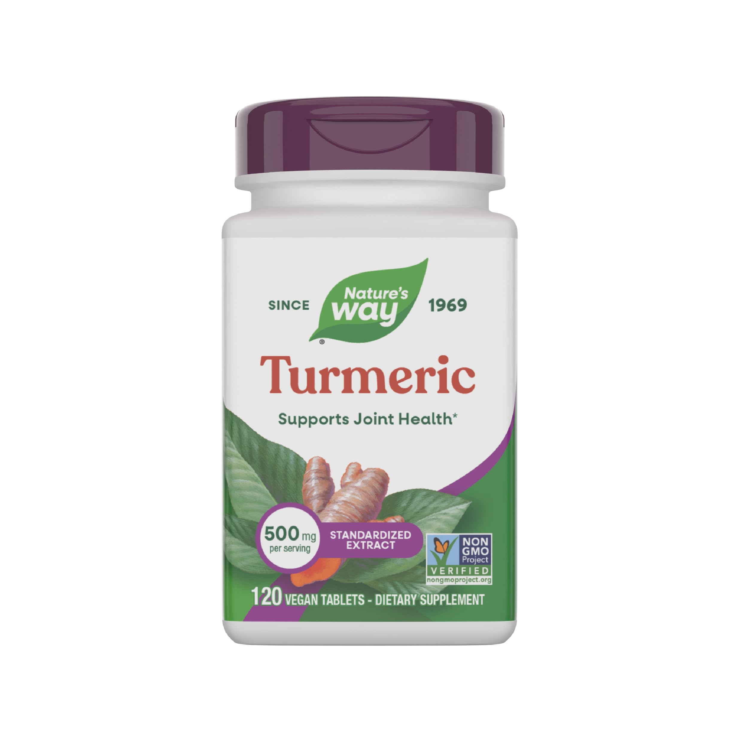Nature's Way Turmeric Premium Extract - Supports Joint Health* - Non-GMO Project Verified - 500 mg per Serving - Joint Supplement Turmeric Tablets* - Gluten Free