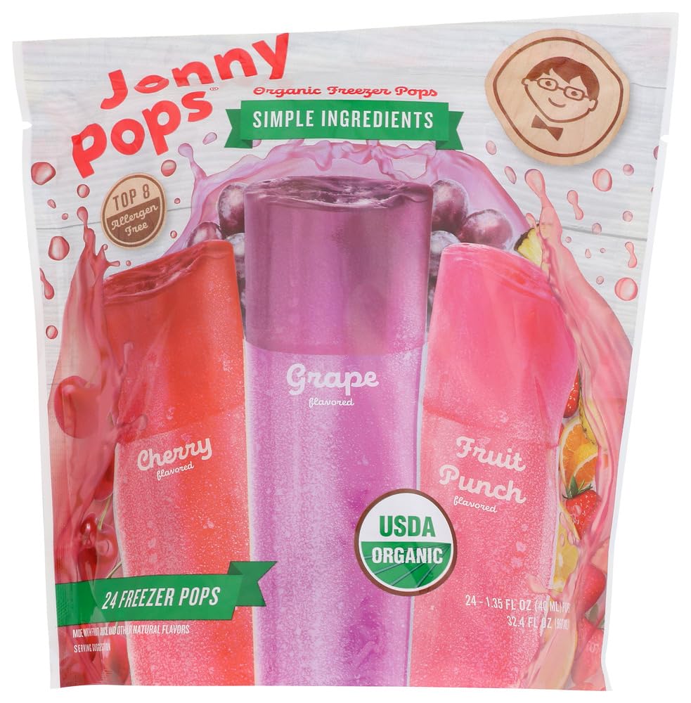 Jonnypops Freezer Pops Variety Pack Cherry Grape Fruit Punch