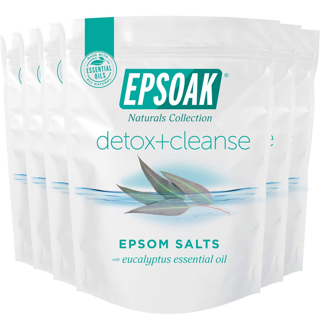 EPSOAK (Pack of 12) Epsoak Epsom Salt Bath Soak Detox Cleanse 2 Lb