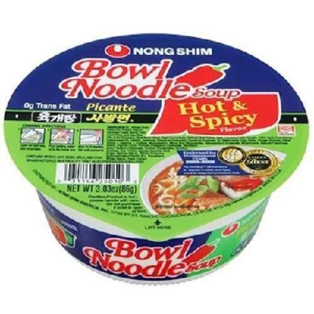 NONG SHIM (Pack of 36) Nongshim Hot & Spicy Soup Bowl Noodle Cup, 3.03 Oz