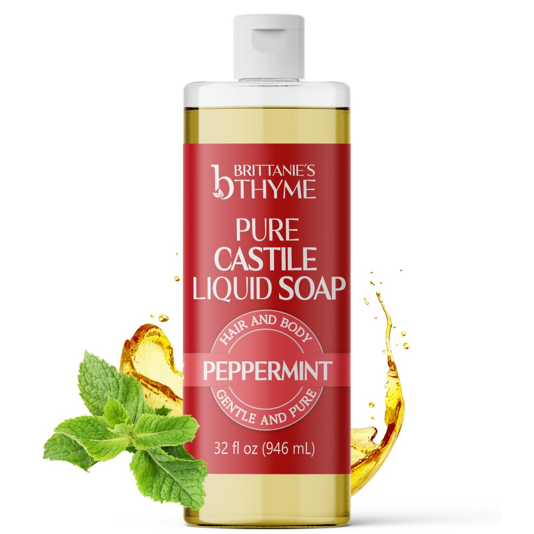 BRITTANIES THYM (Pack Of 6) Brittanies Thyme Soap Castile Peppermint 32 Fl Oz