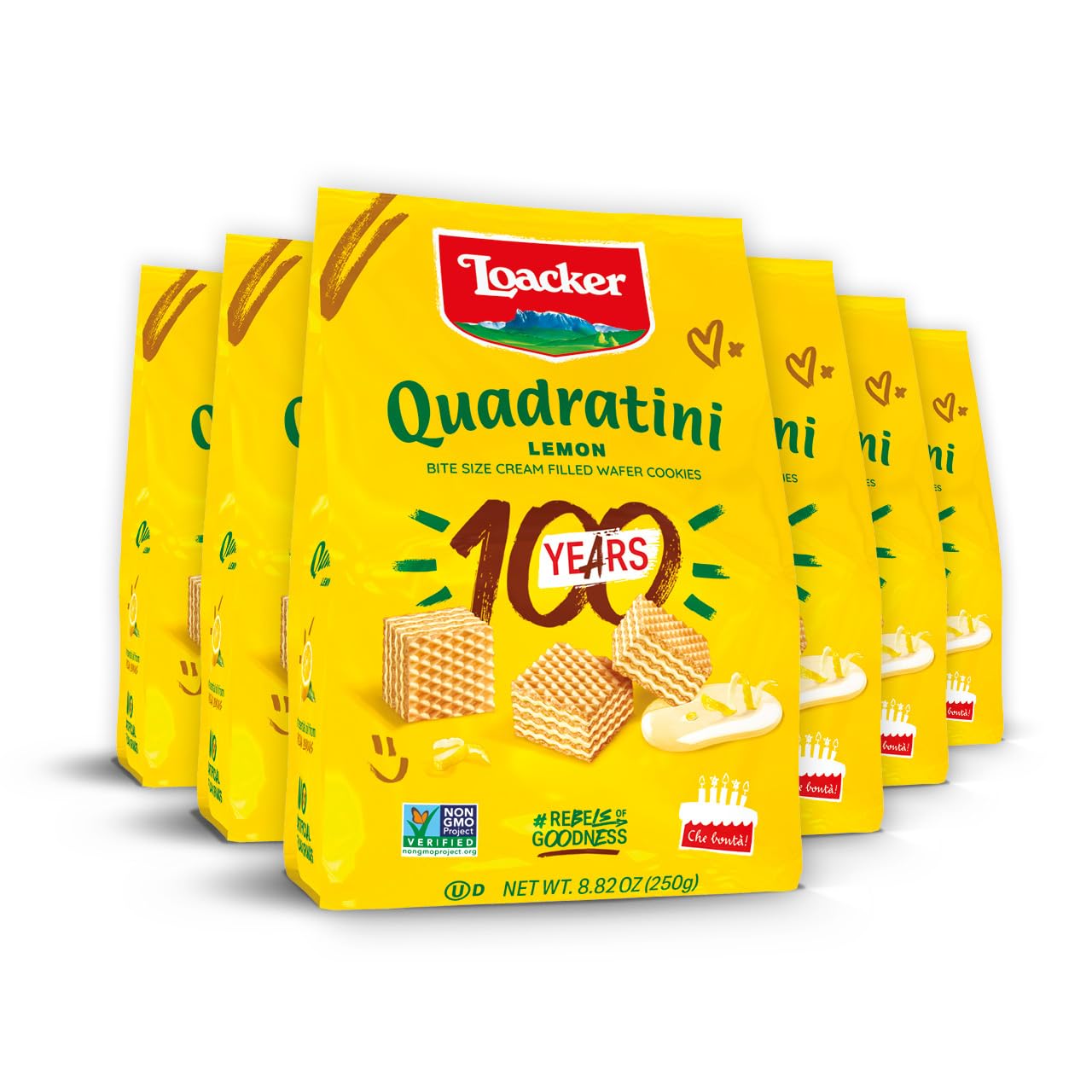 Loacker Lemon Wafer Quadratini Natural Specialty Cookies
