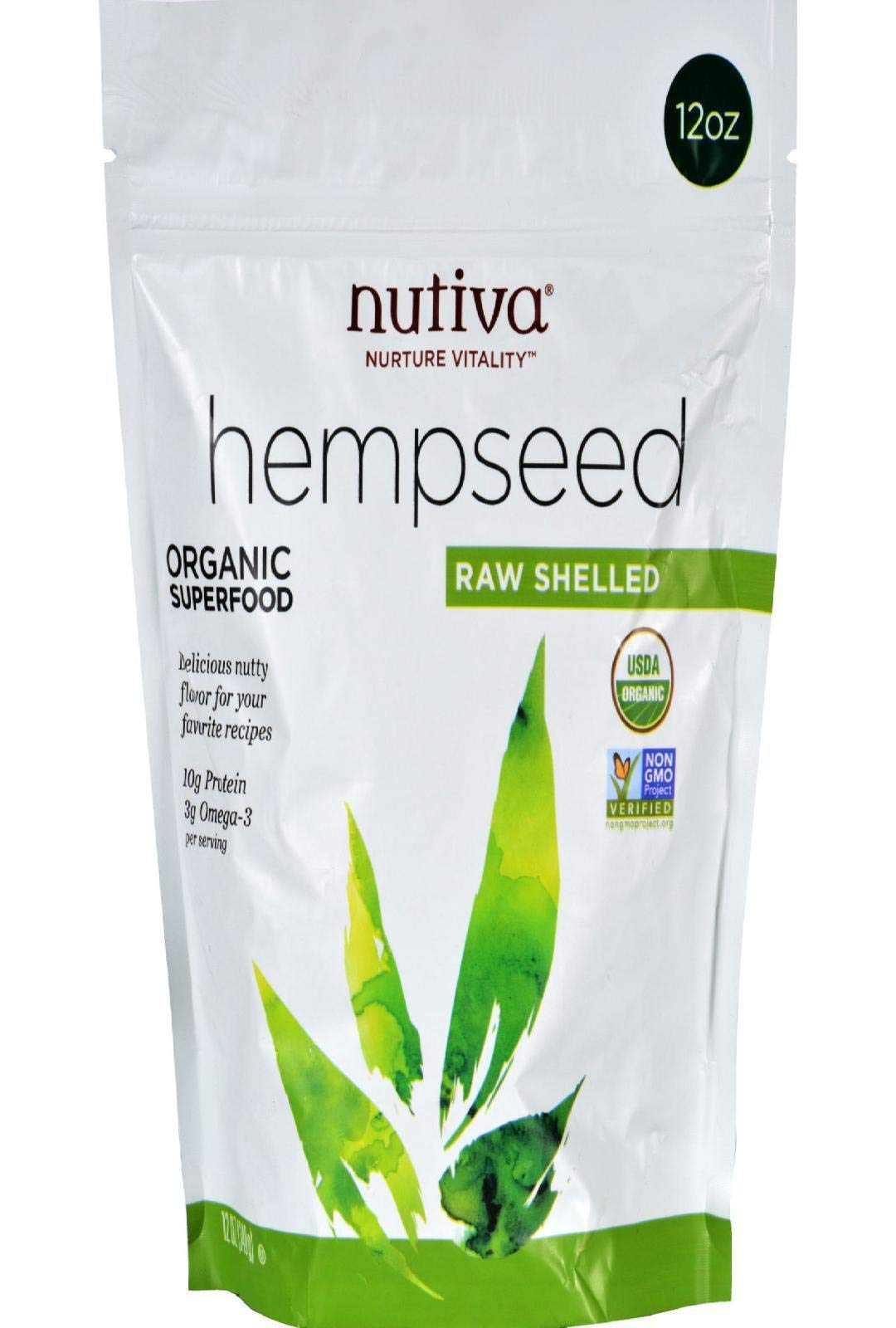 NUTIVA (Pack of 4) Nutiva Shelled Hemp Seeds Superfood Seed 12 Oz