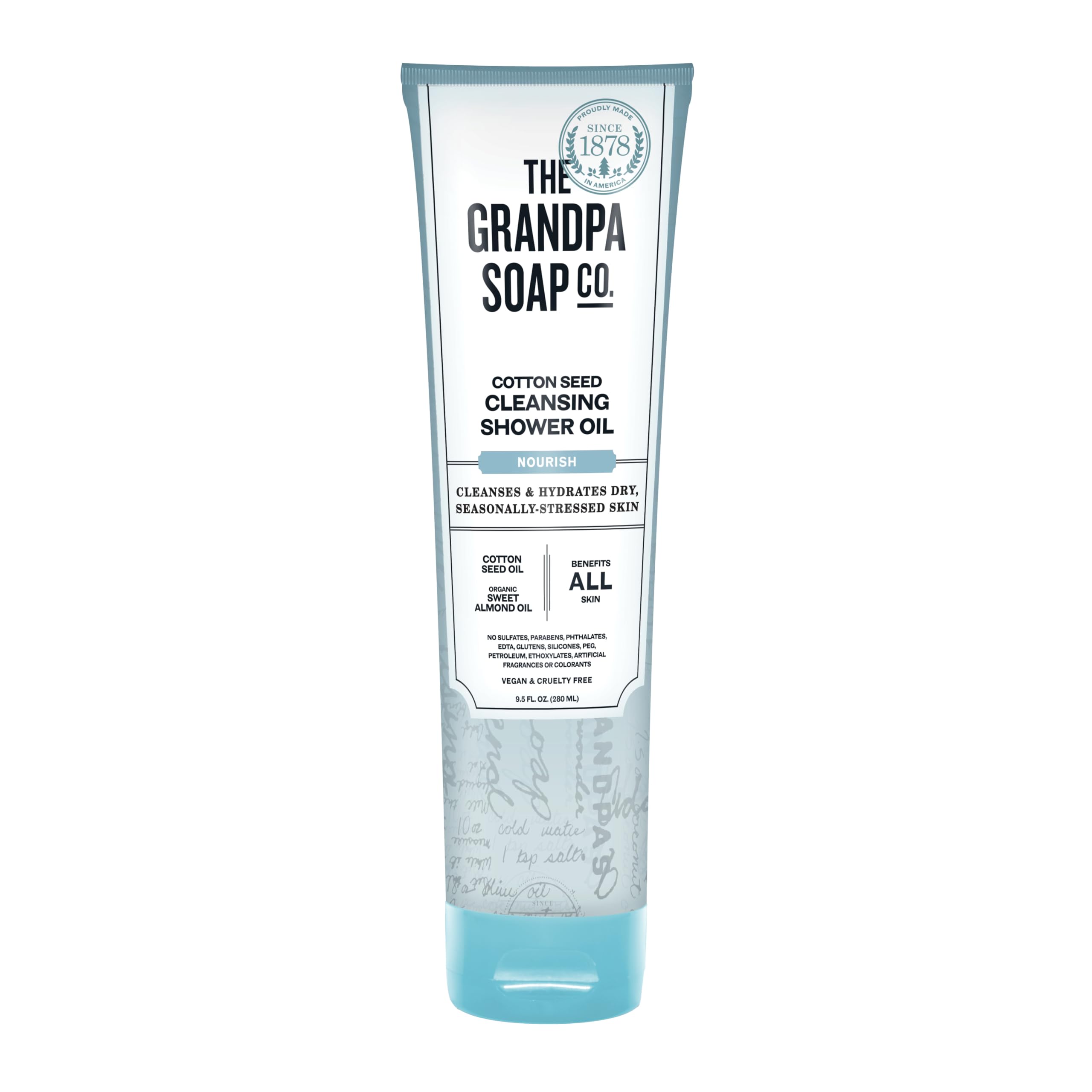 GRANDPAS (Pack Of 9) The Grandpa Soap Co. Cleansing Shower Oil Nourish Cotton Seed 9.5 Oz