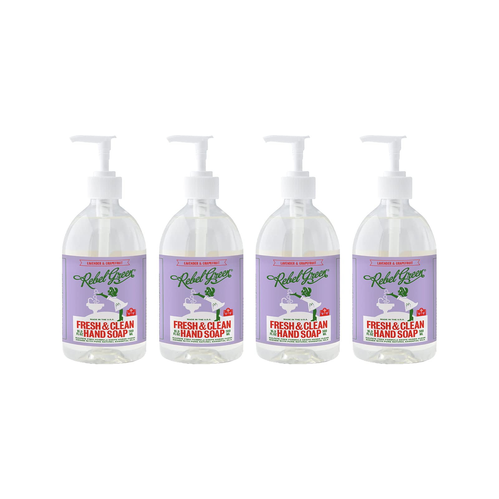 REBEL GREEN (Pack Of 8) Rebel Green Soap Hand Lavender Grapefruit 16.9 Oz