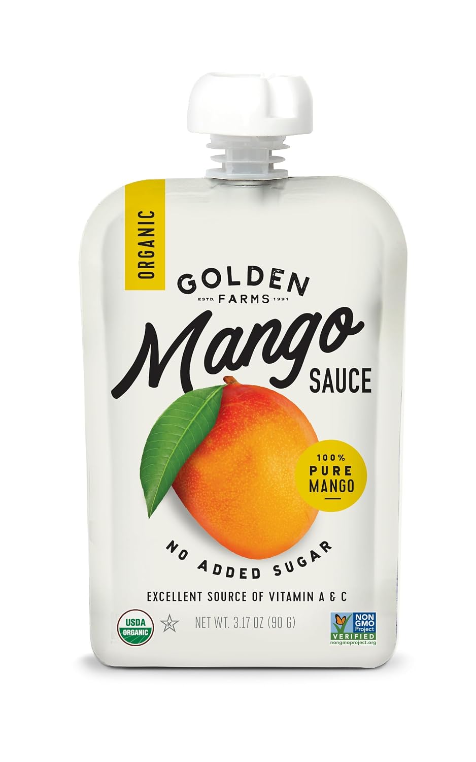GOLDEN FARMS (Pack of 32) Golden Farms Organic Mango Sauce 3.17 Oz