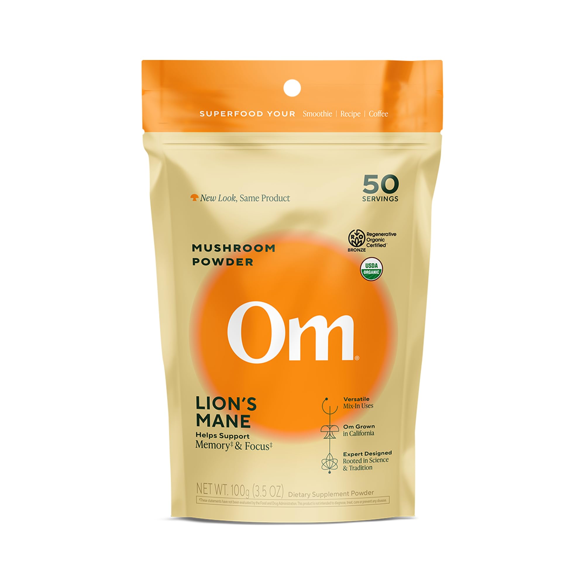 OM MUSHROOMS (Pack Of 4) Om Mushroom Lions Mane Powder 3.5 Oz