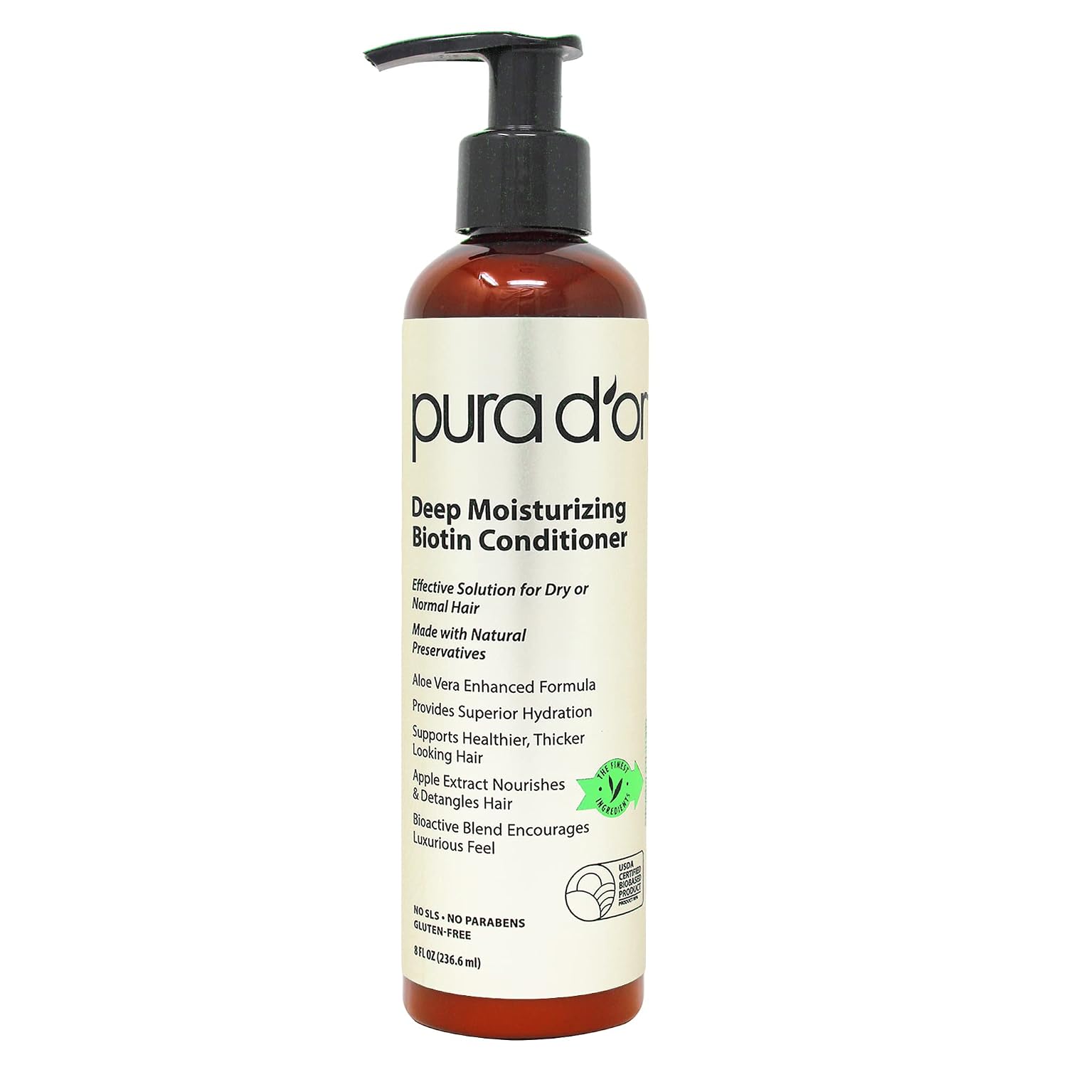 PURA D OR (Pack of 5) Pura D'Or Biotin Hair Conditioner with Probiotics 8 Fl Oz