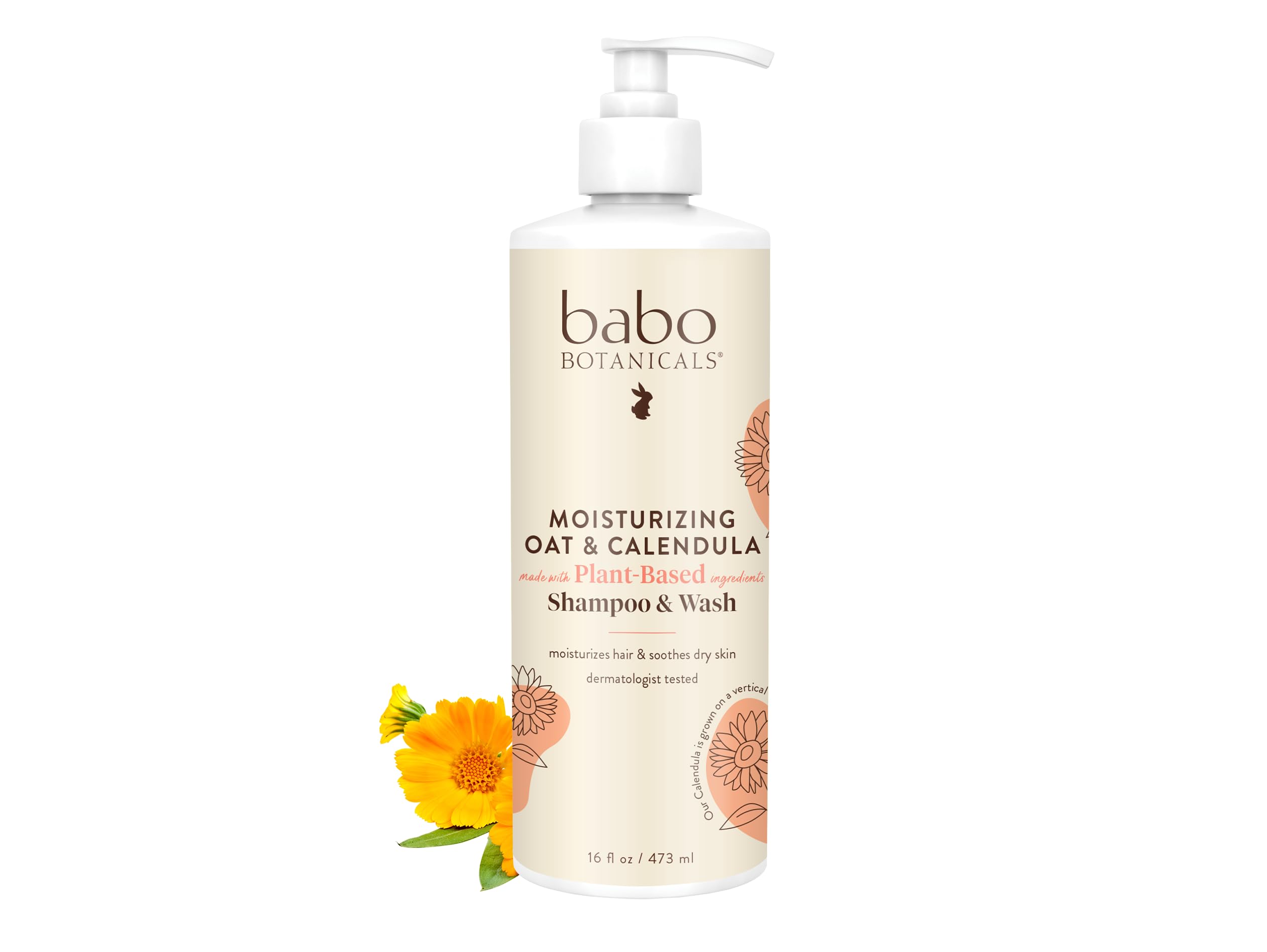 BABOBOTANI (Pack of 4) Babobotani Wash Shampoo Oat Milk Calen 16 Oz