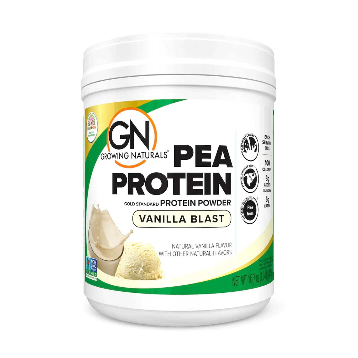 Growing Naturals Protein Pea Powder Vanilla Plant Protein Powder