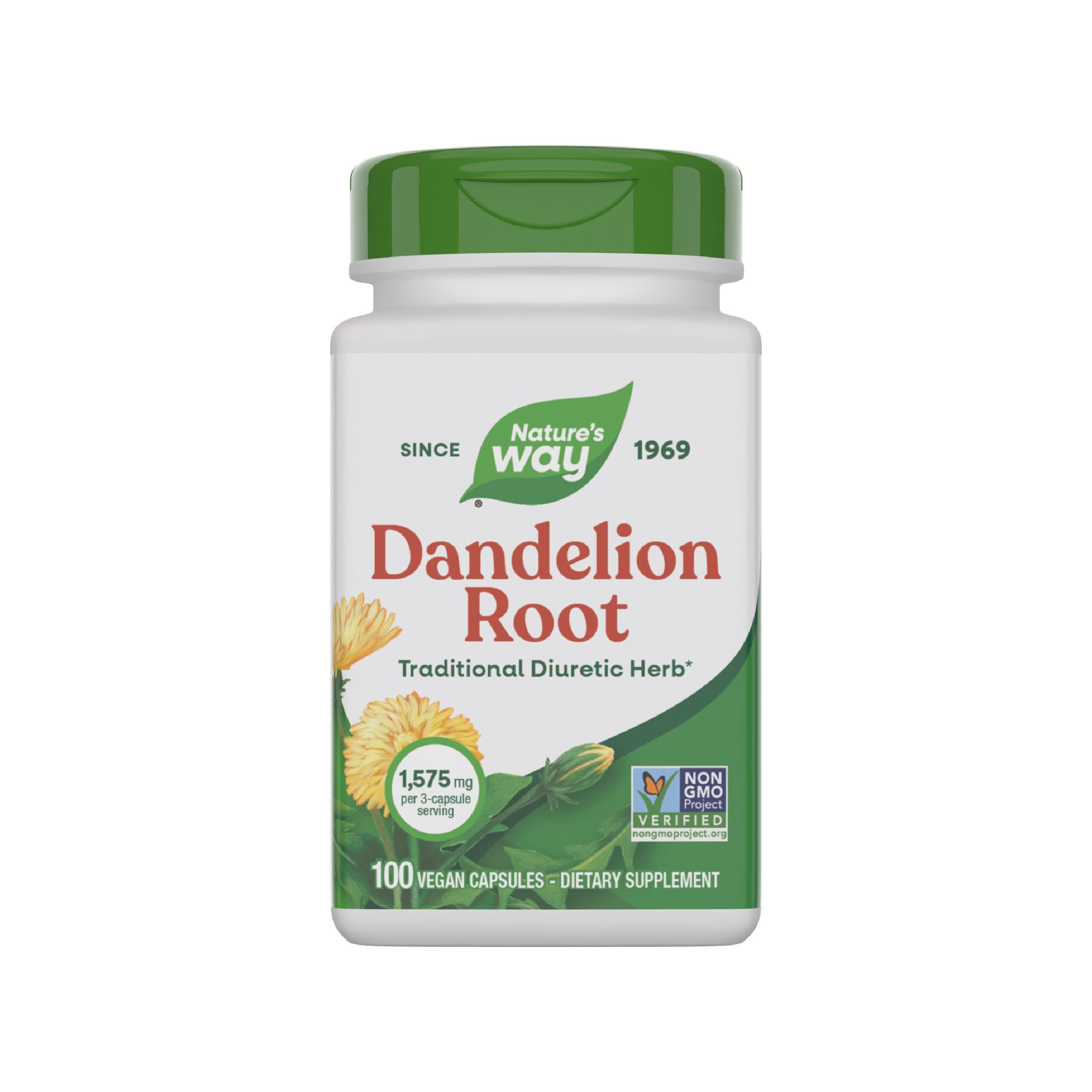 NATURES WAY (Pack of 8) Nature's Way Dandelion Root 100 Veg Capsules Herbal Sin 100 Capsules