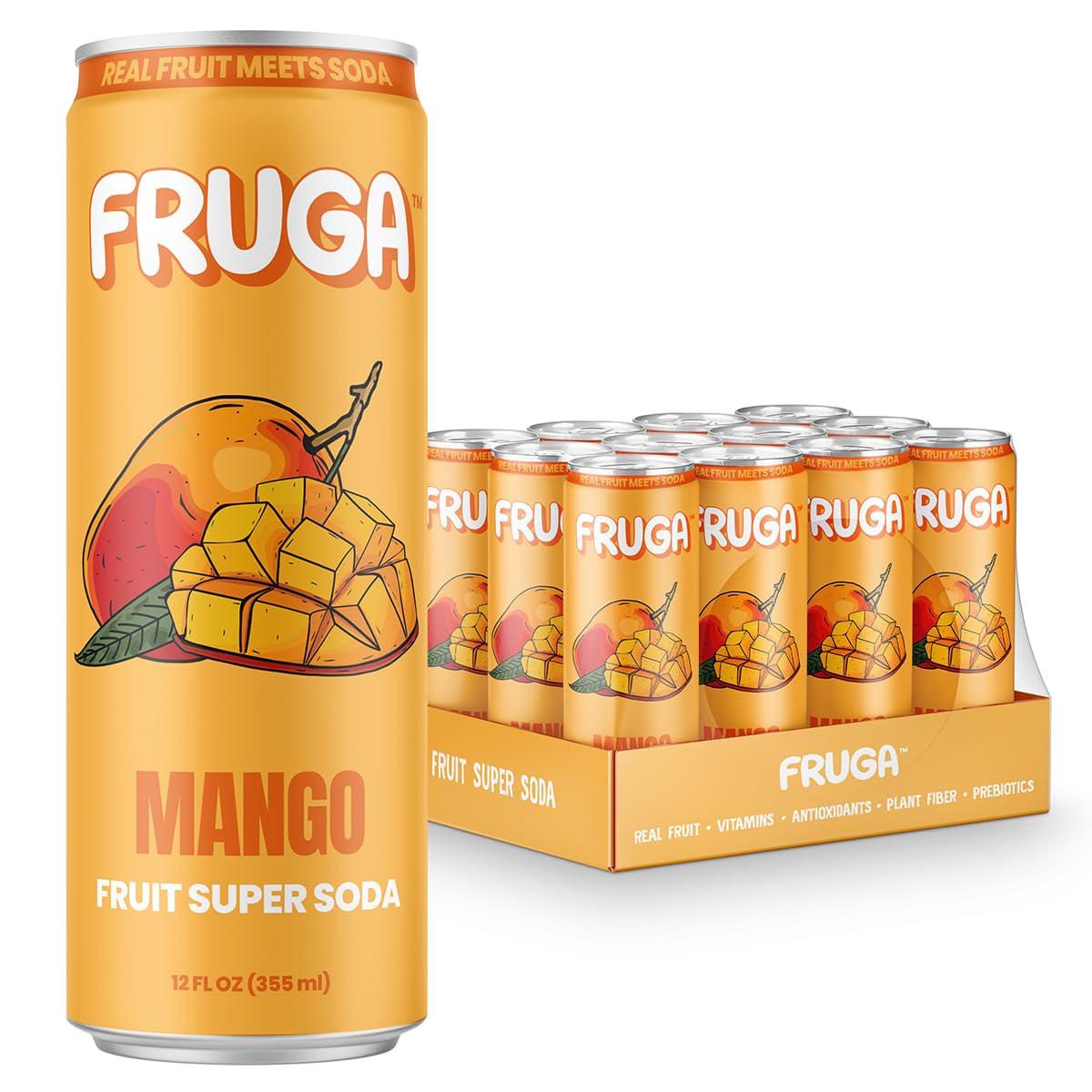 Fruga Prebiotic Mango Functional Soda Beverage