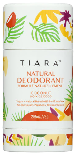TIARA NATURAL D (Pack of 5) Tiara Natural Deodorant Coconut Scent Natural Deodorant Stic 2.65 Oz