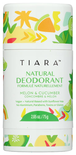TIARA NATURAL D (Pack of 5) Tiara Natural Deodorant Stick, Unscented Creamy Cucumber, 2.65 Oz