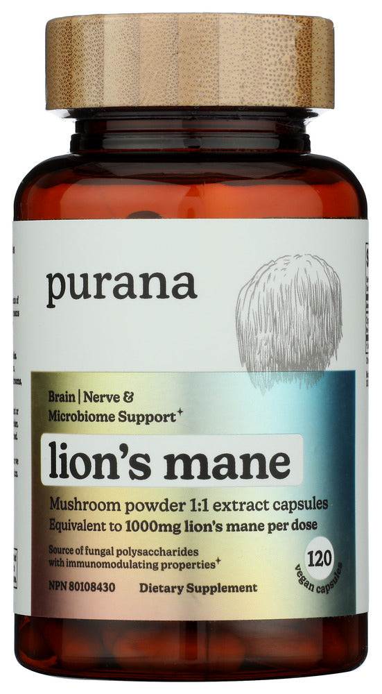 PURANA (Pack of 3) Purana Lion's Mane 1:1 Extract Vegetarian Ca 120 Vegetarian Capsules